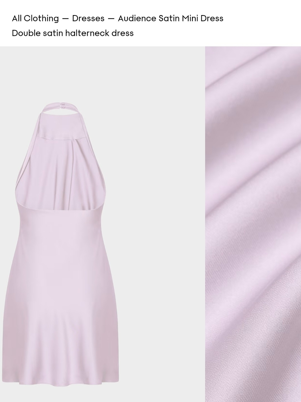 Aritzia Lilac Halter Satin Mini Dress